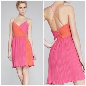 Phoebe Couture Pleated Spaghetti Strap Cocktail Dress